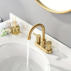 Brass 360° Swivel Bathroom Faucet (4-Inch Centerset)