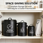Ventilated Flip-Top Iron Vegetable Storage Jars (Set of 3)