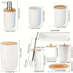 Complete 9-Piece Durable Plastic Bathroom Accessory Set