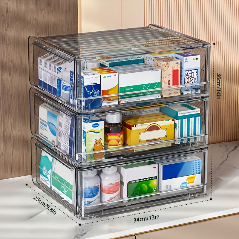 Transparent Multi-Layer Medicine Organizer Box