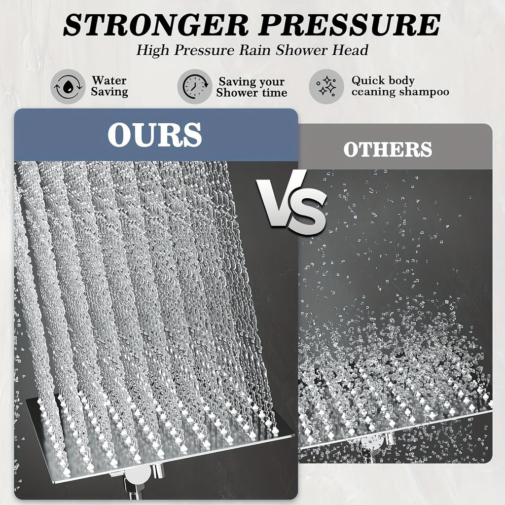 High-Pressure Stainless Steel Rainfall & Handheld Shower Head (Wall-Mount)