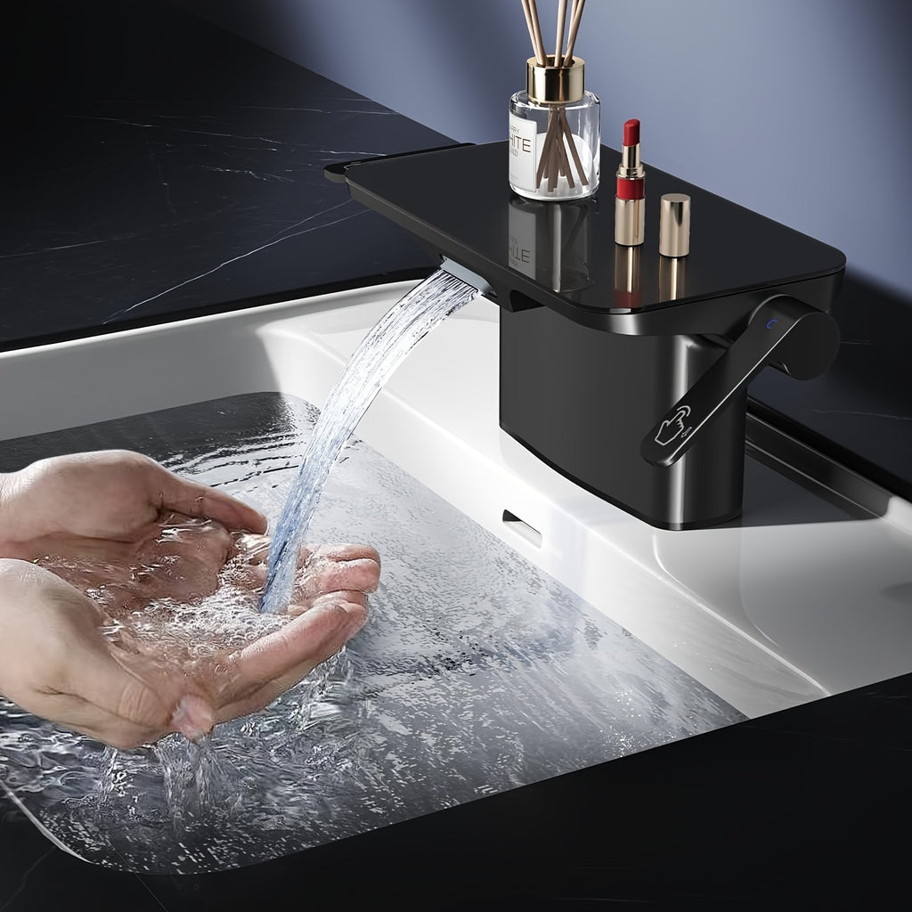 Matte Black Dual-Handle Water-Saving Bathroom Faucet (4-Inch Centerset)