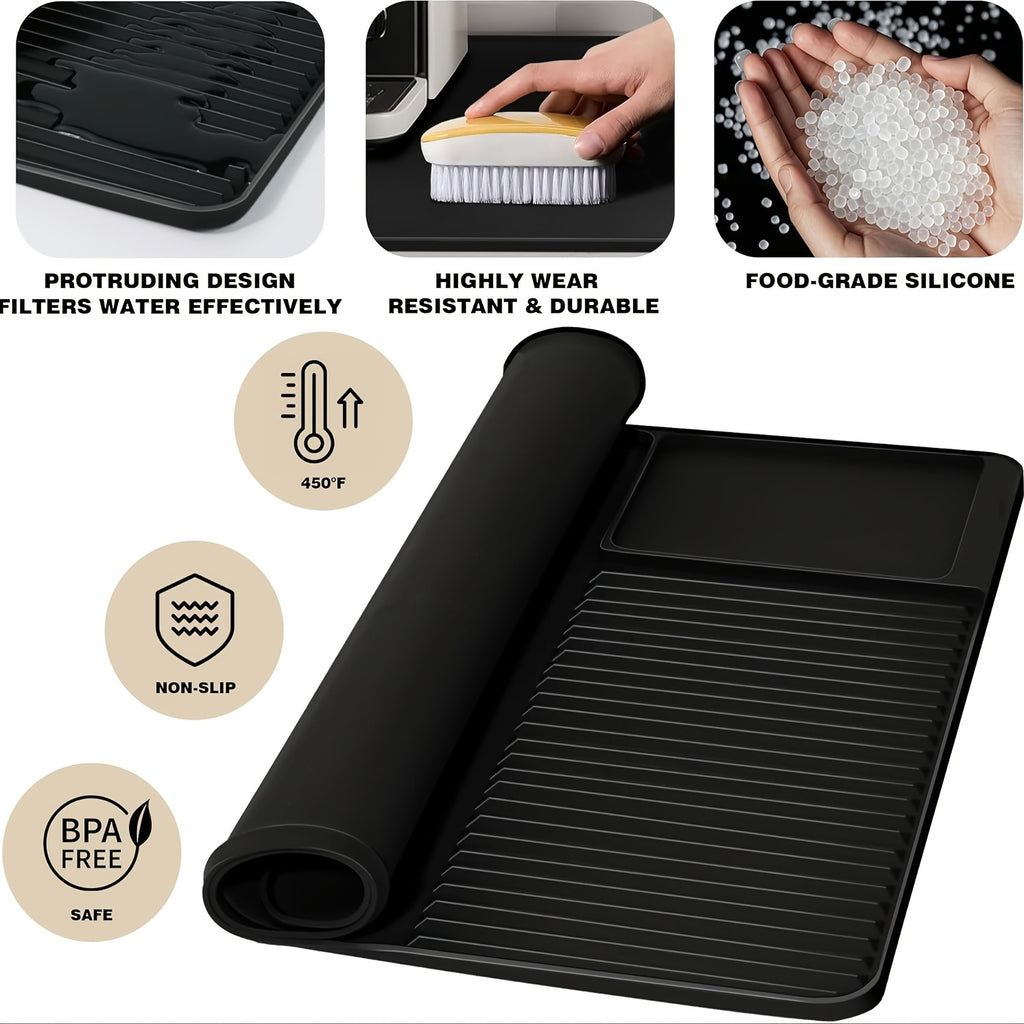 Heat-Resistant Silicone Coffee Mat & Drying Pad