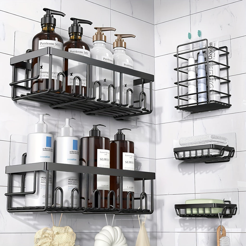 Rustproof 316 Stainless Steel No-Drill Shower Caddy (Set of 5)
