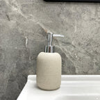 Durable Easy-Clean Beige Sandstone Bathroom Accessories Set (4-Piece)