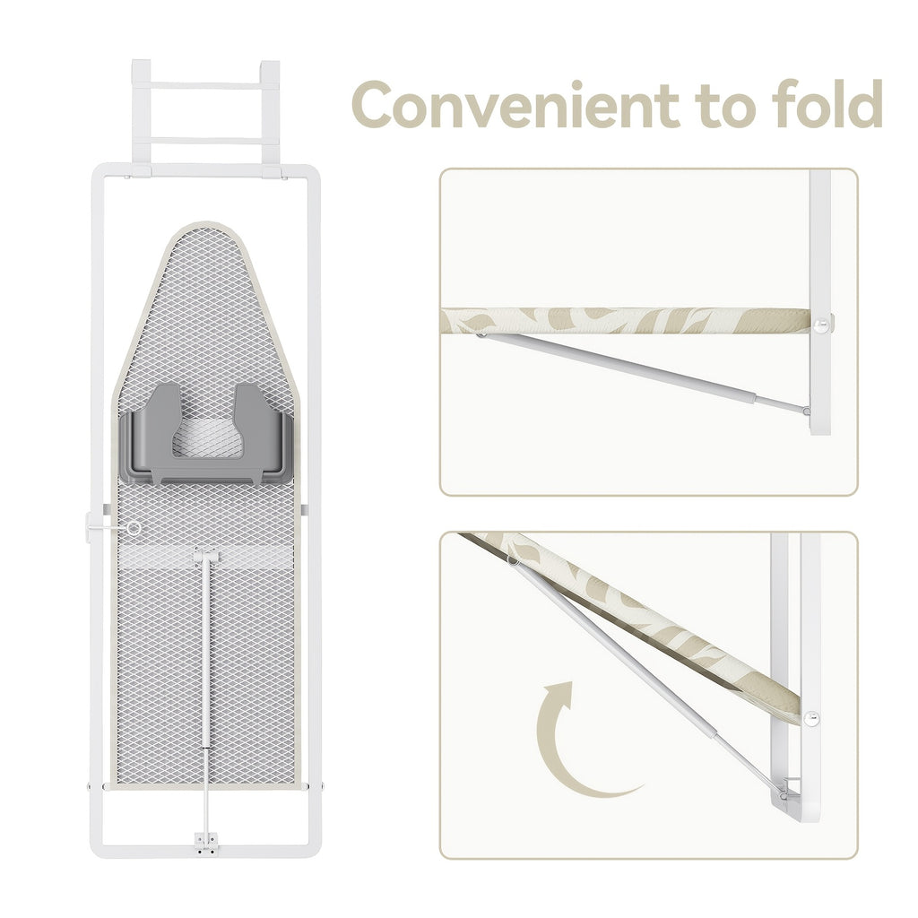 Space-Saving Heat-Resistant Fold-Down Ironing Board (Over-Door)