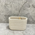 Space-Saving Freestanding Resin & Wood Bathroom Set (4-Piece)