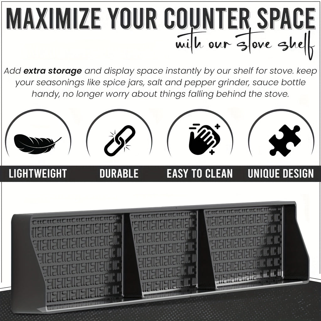 Magnetic Heat-Resistant Silicone Stove Top Shelf (3 Compartments)