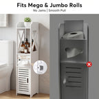 Slim Freestanding Bathroom Storage Cabinet (4-Shelf)