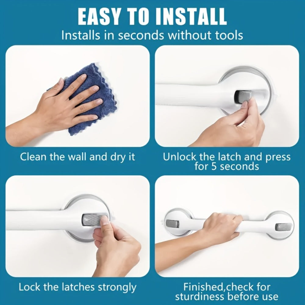No-Drill Suction-Cup Anti-Slip Grab Bar (17-Inch, Set of 2)