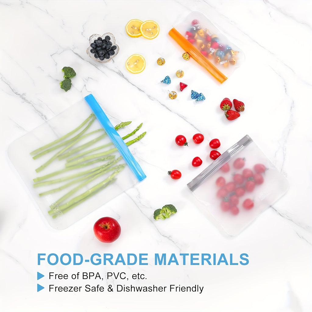 Leakproof BPA-Free Reusable Silicone Food Bags (38-Piece Set)