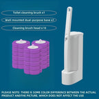 Wall-Mount Toilet Brush Set (Replacement Heads Included)