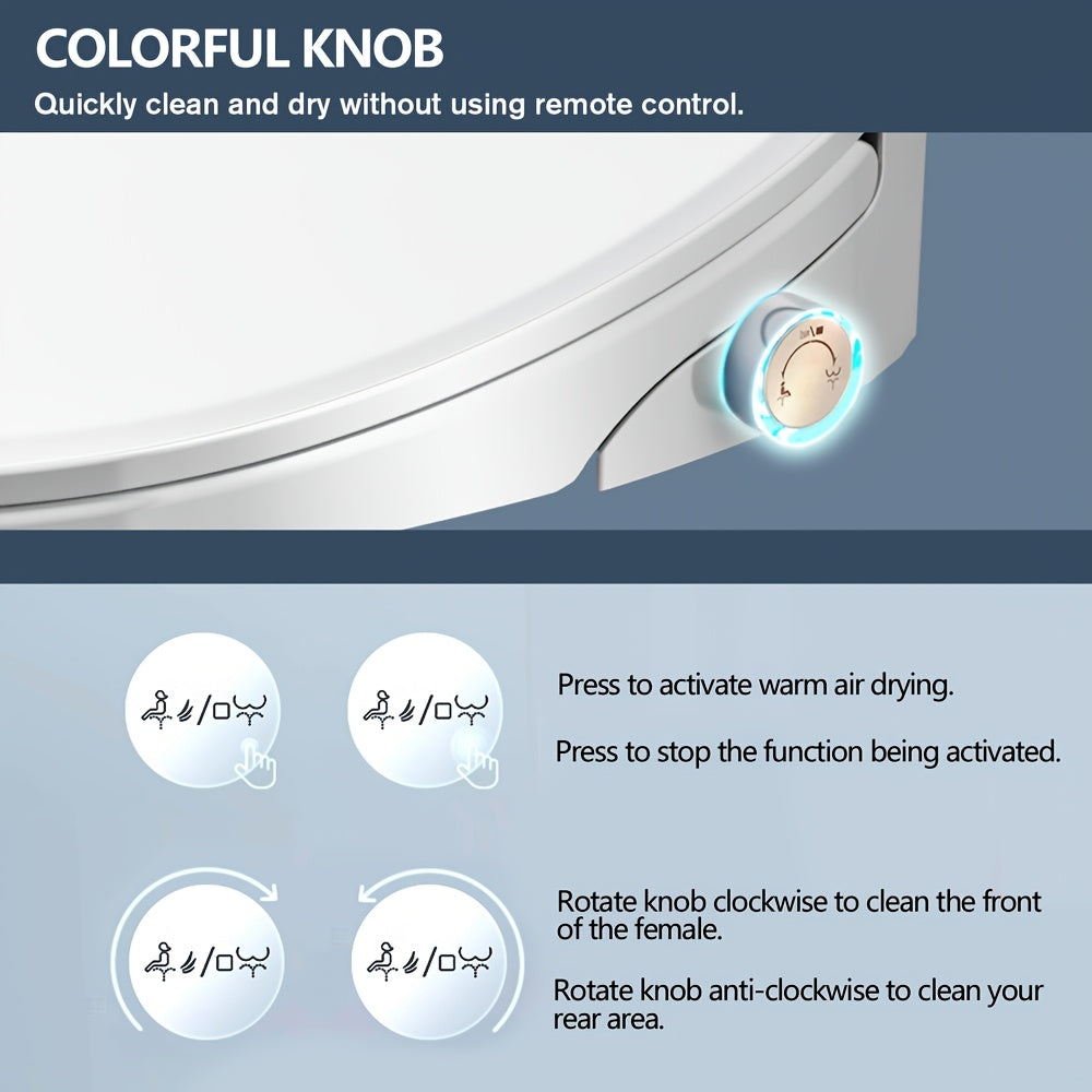 Warm Water & Heated Bidet Toilet Seat (Wireless Remote)