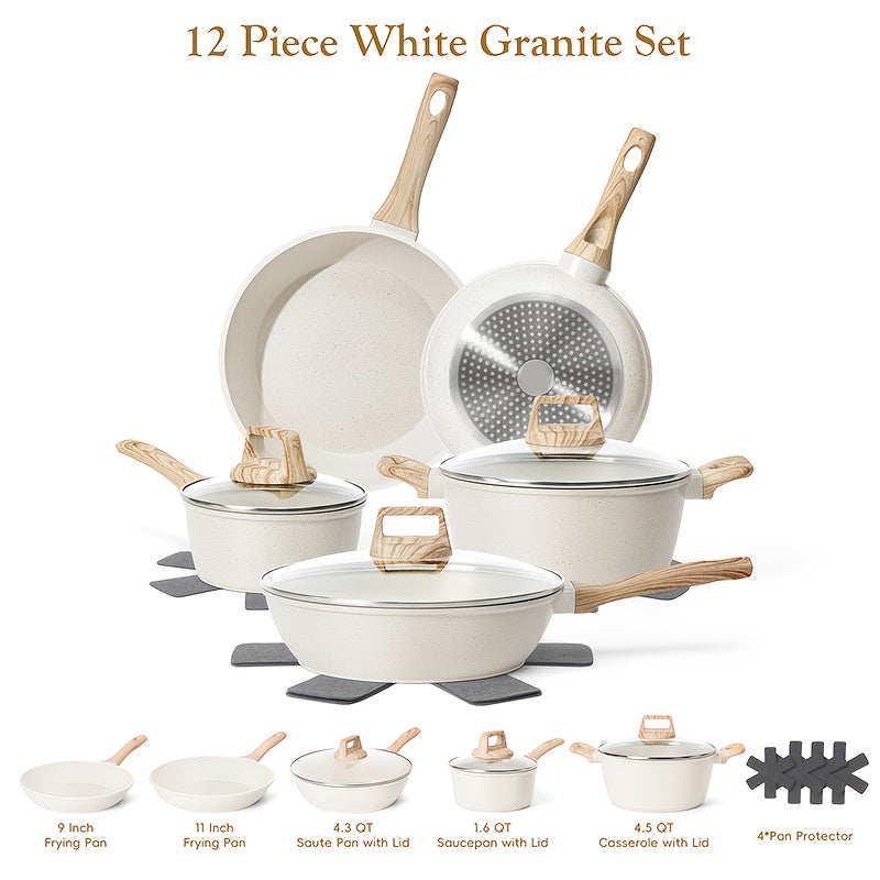Granite Non-Stick Induction-Compatible Cookware Set (12-Piece)