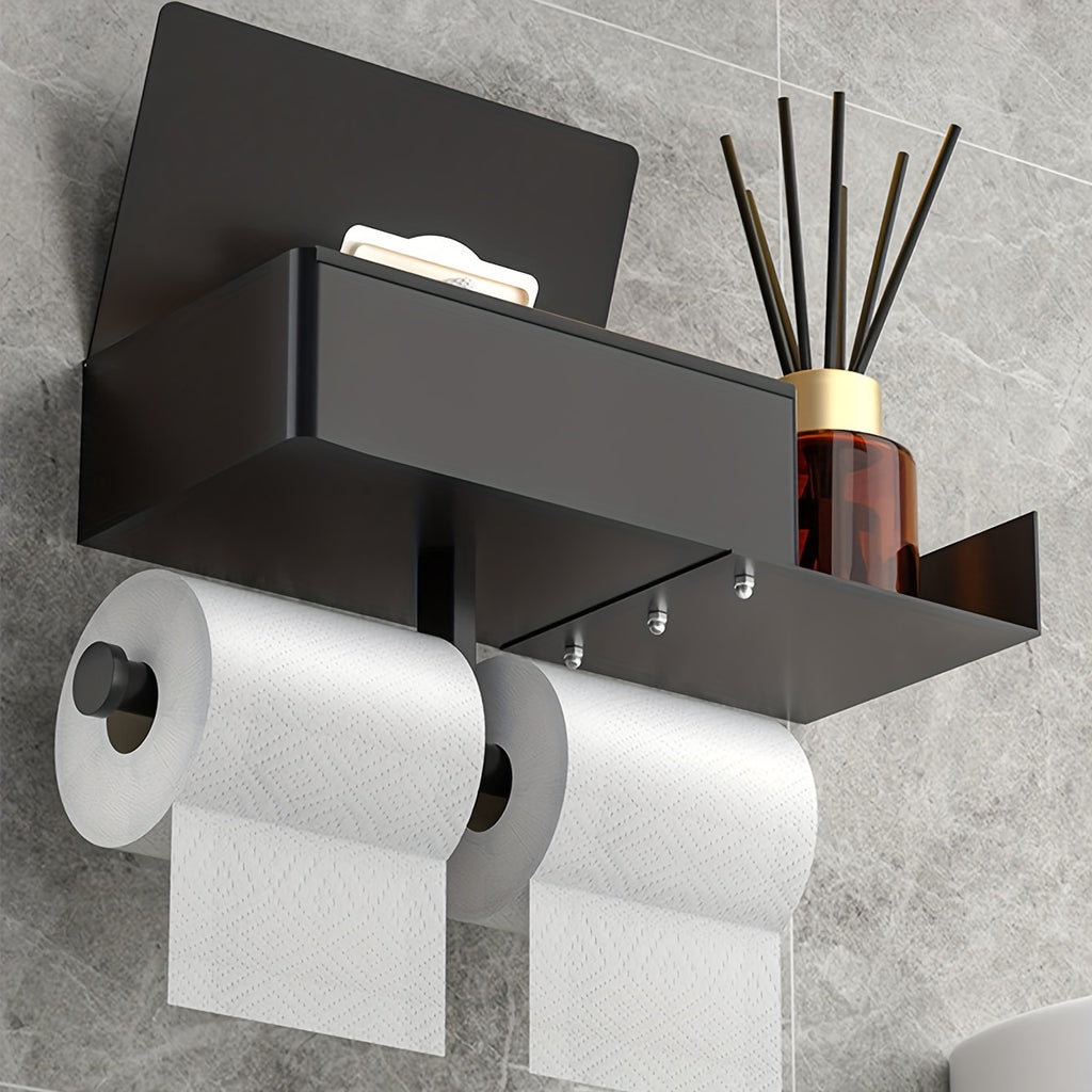 Stainless Steel Wall-Mounted Toilet Paper & Wipes Holder