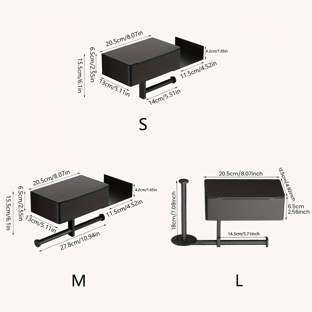 Stainless Steel Wall-Mounted Toilet Paper & Wipes Holder