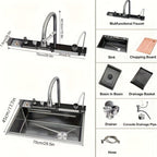 Stainless Steel Waterfall Workstation Sink (Drop-In)