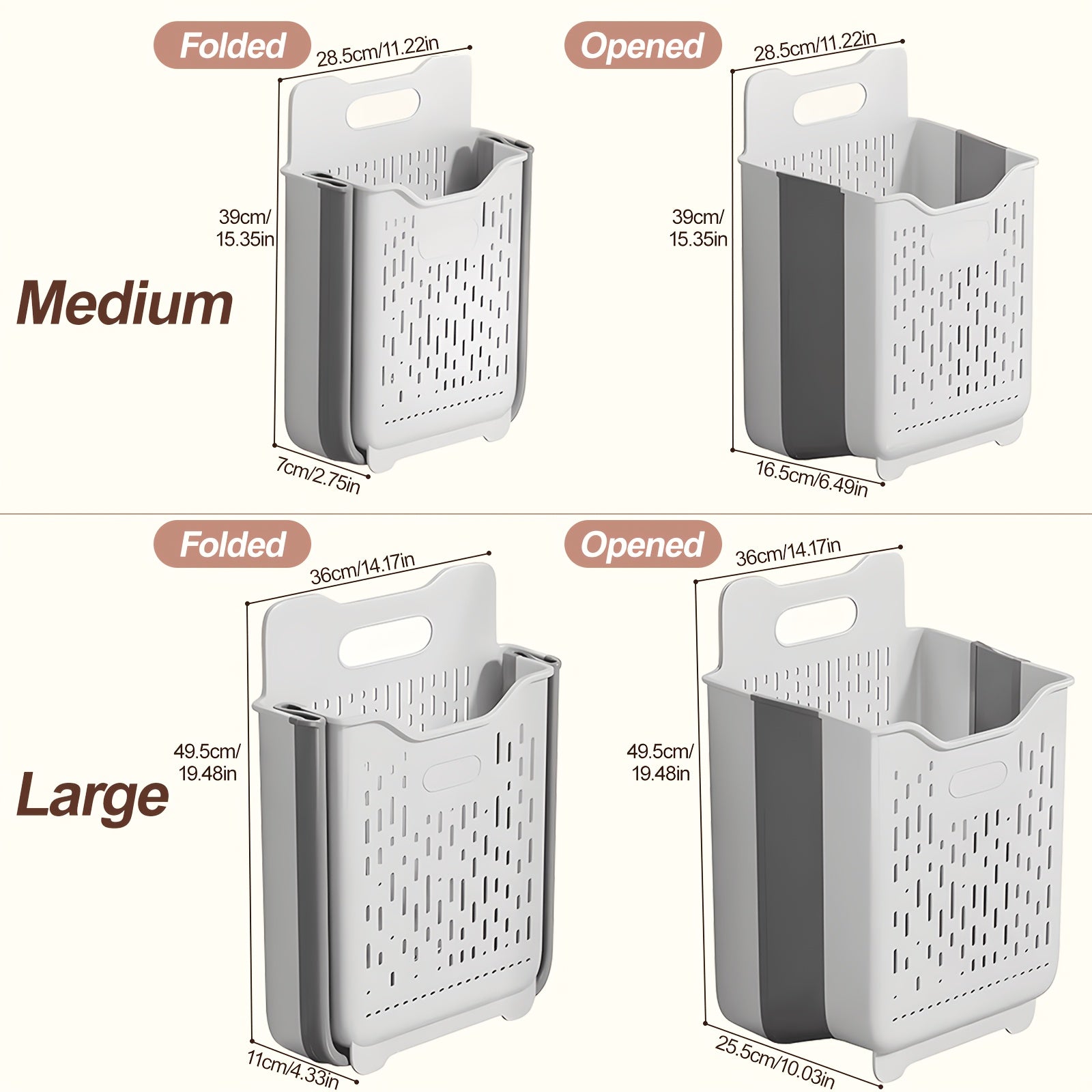 Collapsible Wall-Mount & Freestanding Laundry Basket