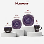 Hand-Brushed Square Stoneware Dinnerware Set (16-Piece)
