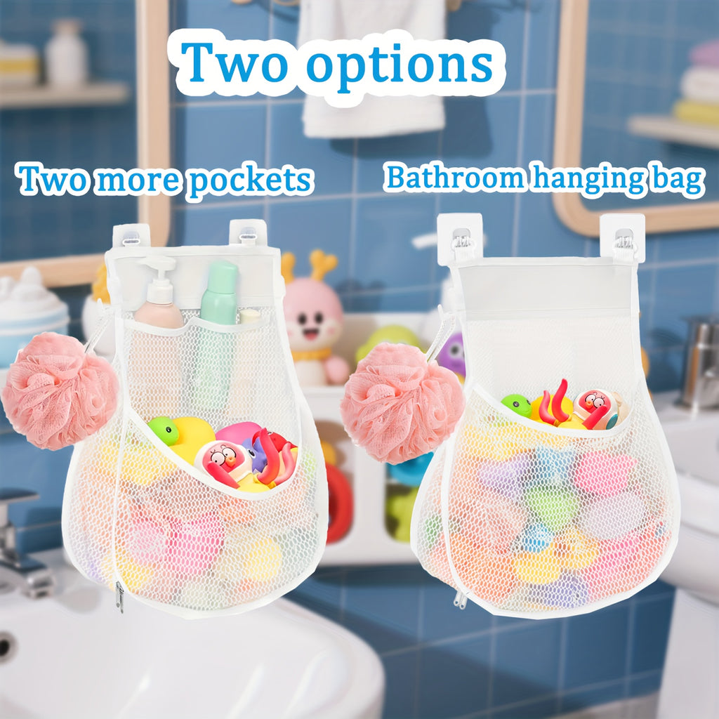 Quick-Dry & Multi-Pocket Hanging Bath Organizer (Adhesive Hooks)