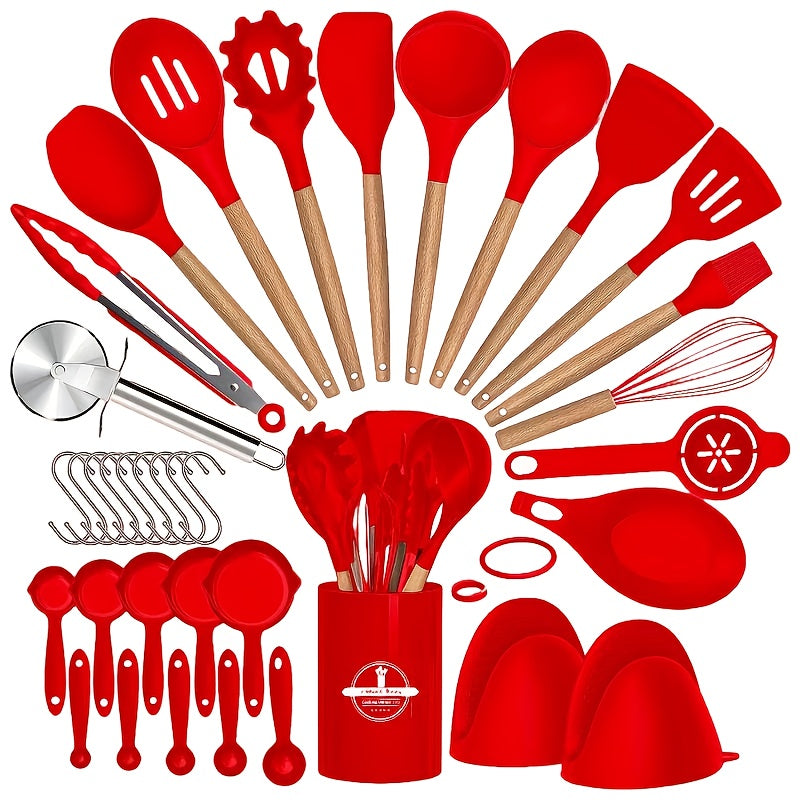 Heat-Resistant Silicone & Dishwasher-Safe Utensil Set (37/44 Pcs)