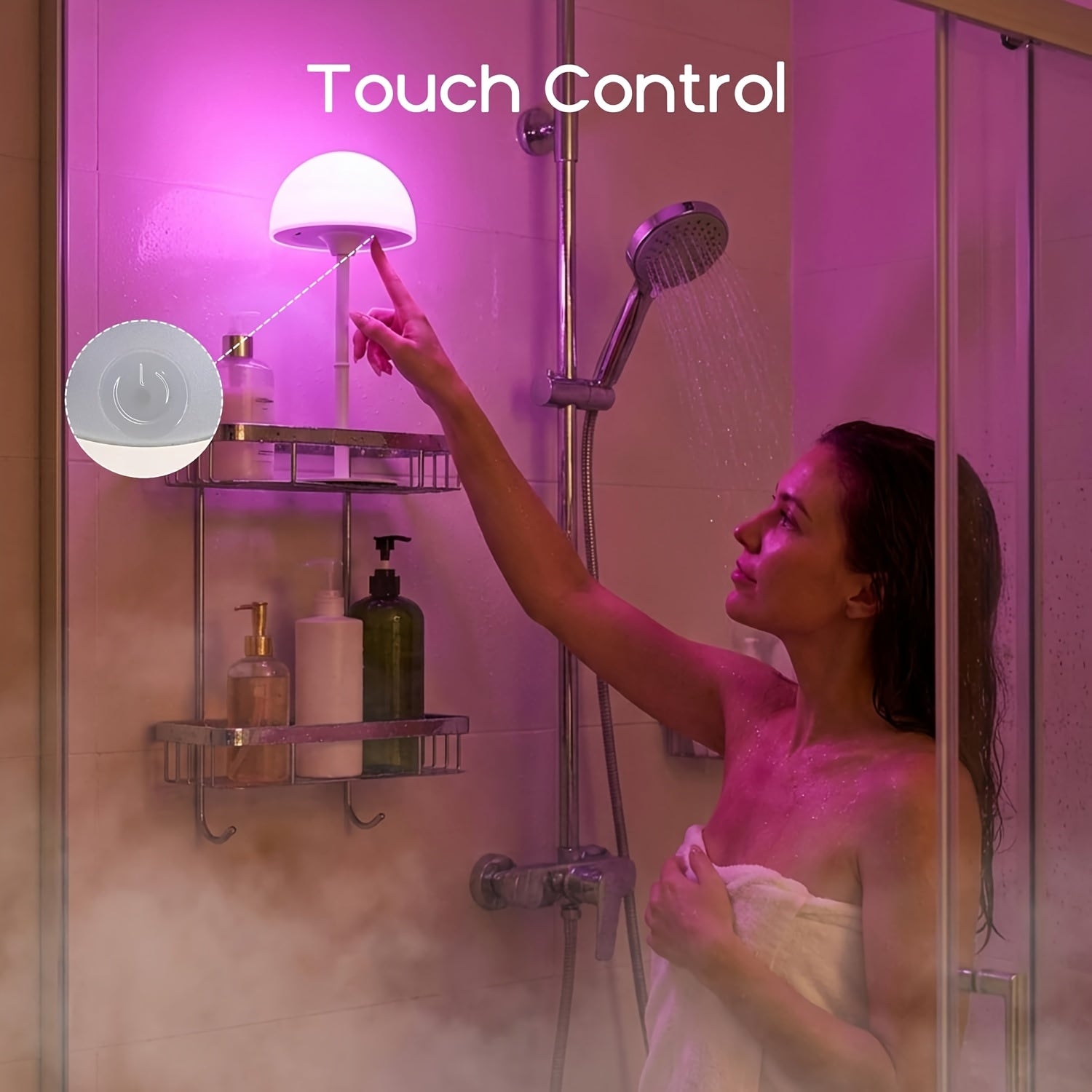 Cordless Rechargeable RGB Ocean Wave Shower Lamp