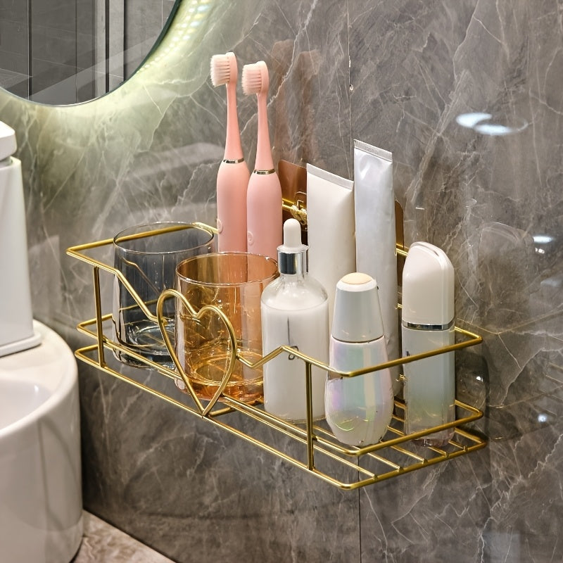 Double-Layer Wrought Iron Shower Shelf (Wall Mount)