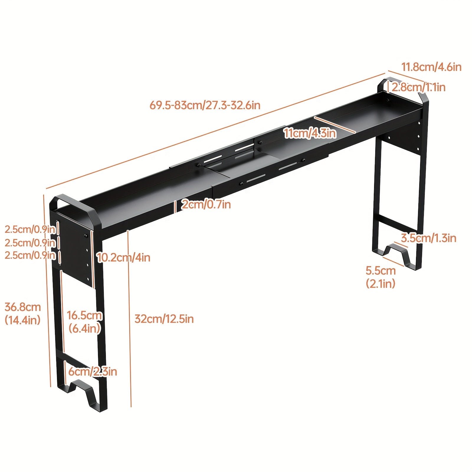 Expandable & Adjustable Powder-Coated Stove Shelf