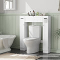 Space-Saving Adjustable Shelves & Toilet Paper Holder Over-Toilet Cabinet