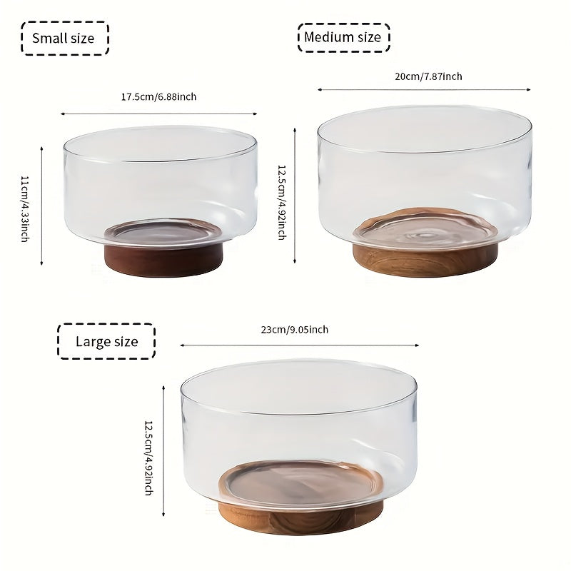 Scratch-Resistant Clear Glass Salad Bowl