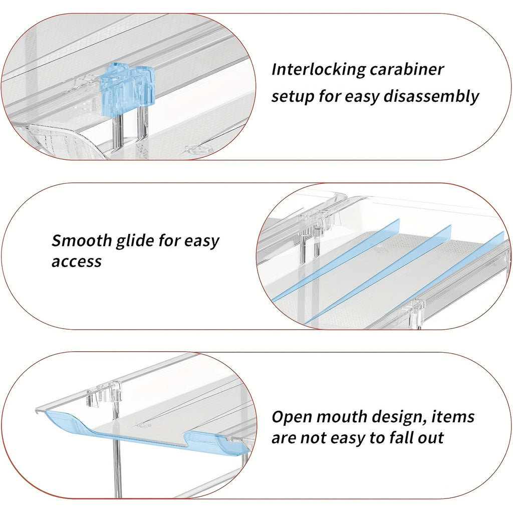 Transparent PET Auto-Roll & Stackable Can Rack (Set of 3)