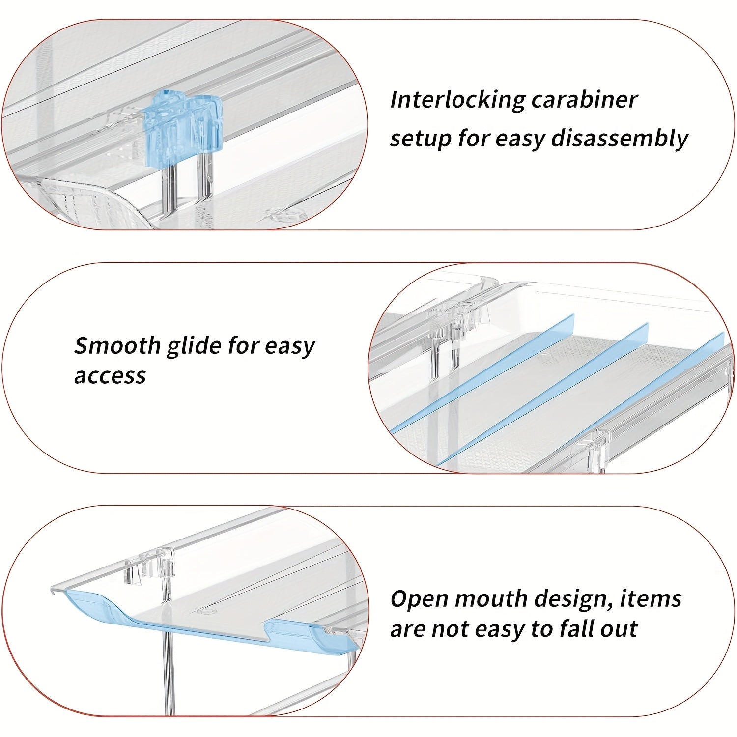 Transparent PET Auto-Roll & Stackable Can Rack (Set of 3)