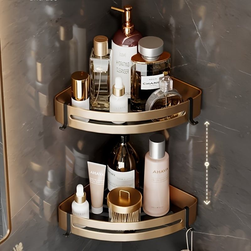 Space-Saving Aluminum Wall-Mounted Shelf & Towel Rack (3-Piece Set)