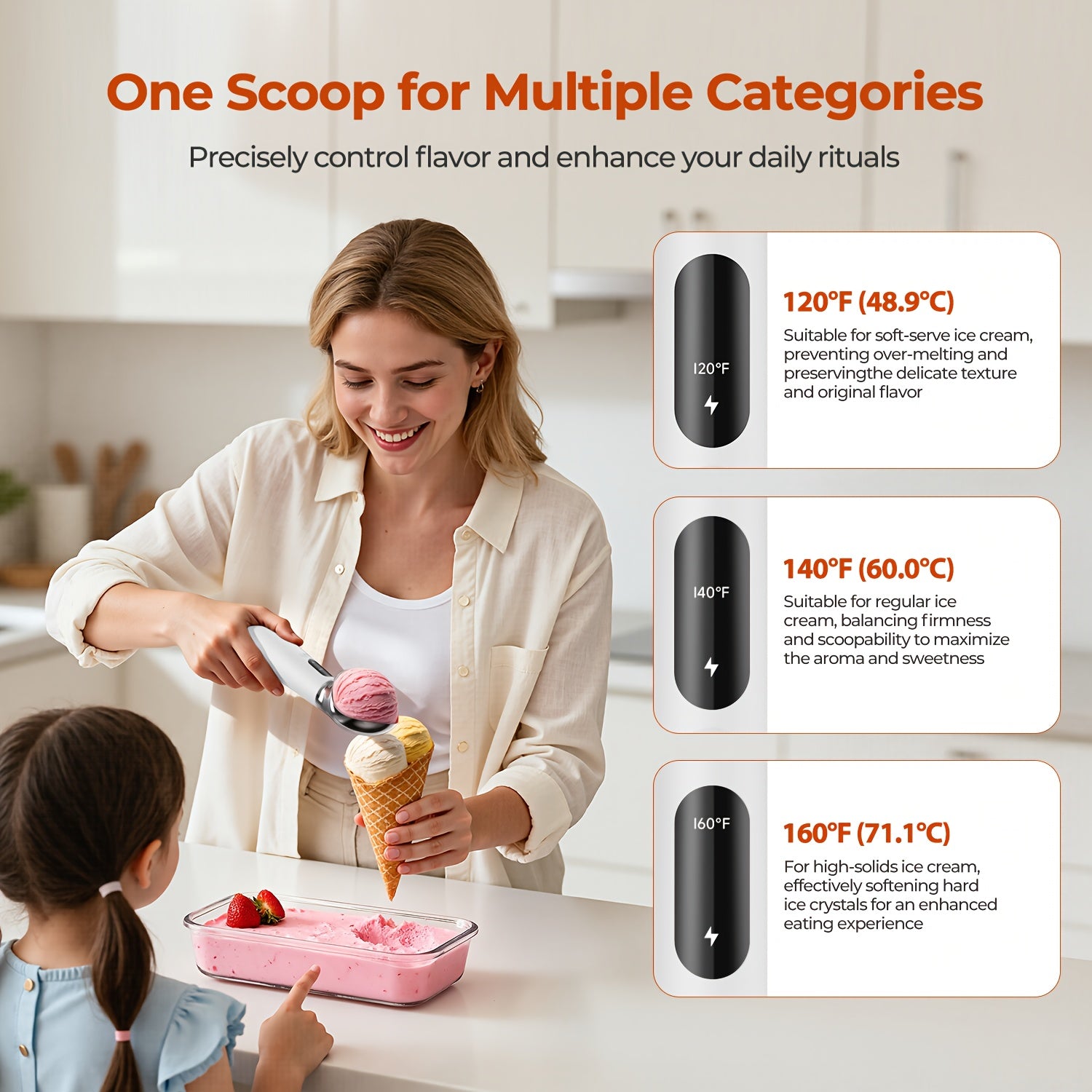Heated USB-C Rechargeable Silicone Ice Cream Scoop