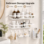 No-Drill Rustproof Stainless Steel Shower Caddy Set (5-Piece)