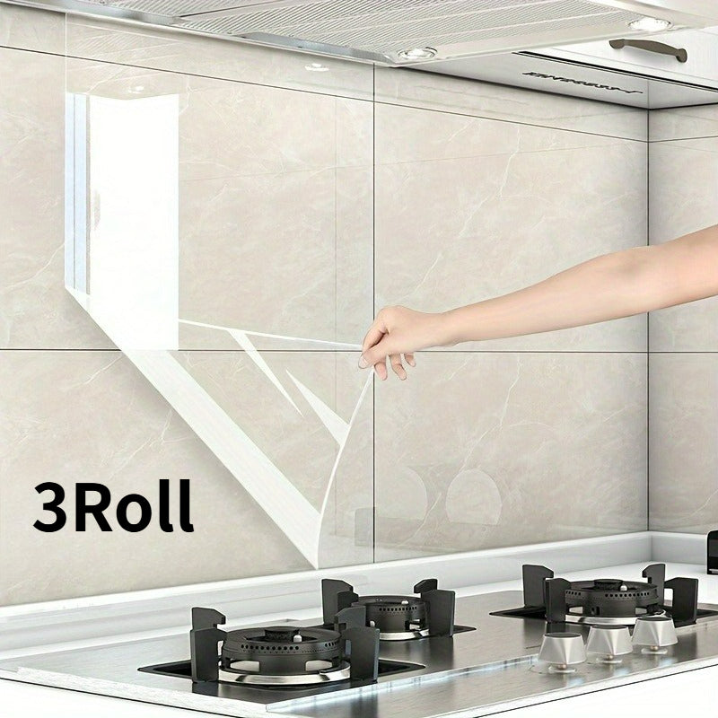 Heat-Resistant Transparent Self-Adhesive Backsplash Film (3 Rolls)