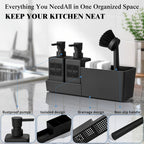 Dual Pump Countertop Soap Dispenser & Sponge Holder
