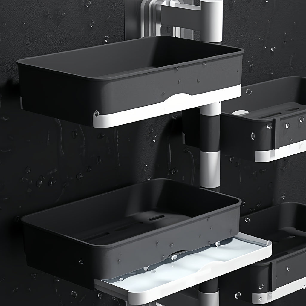 No-Drill 180° Rotating Quick-Drain Soap Organizer