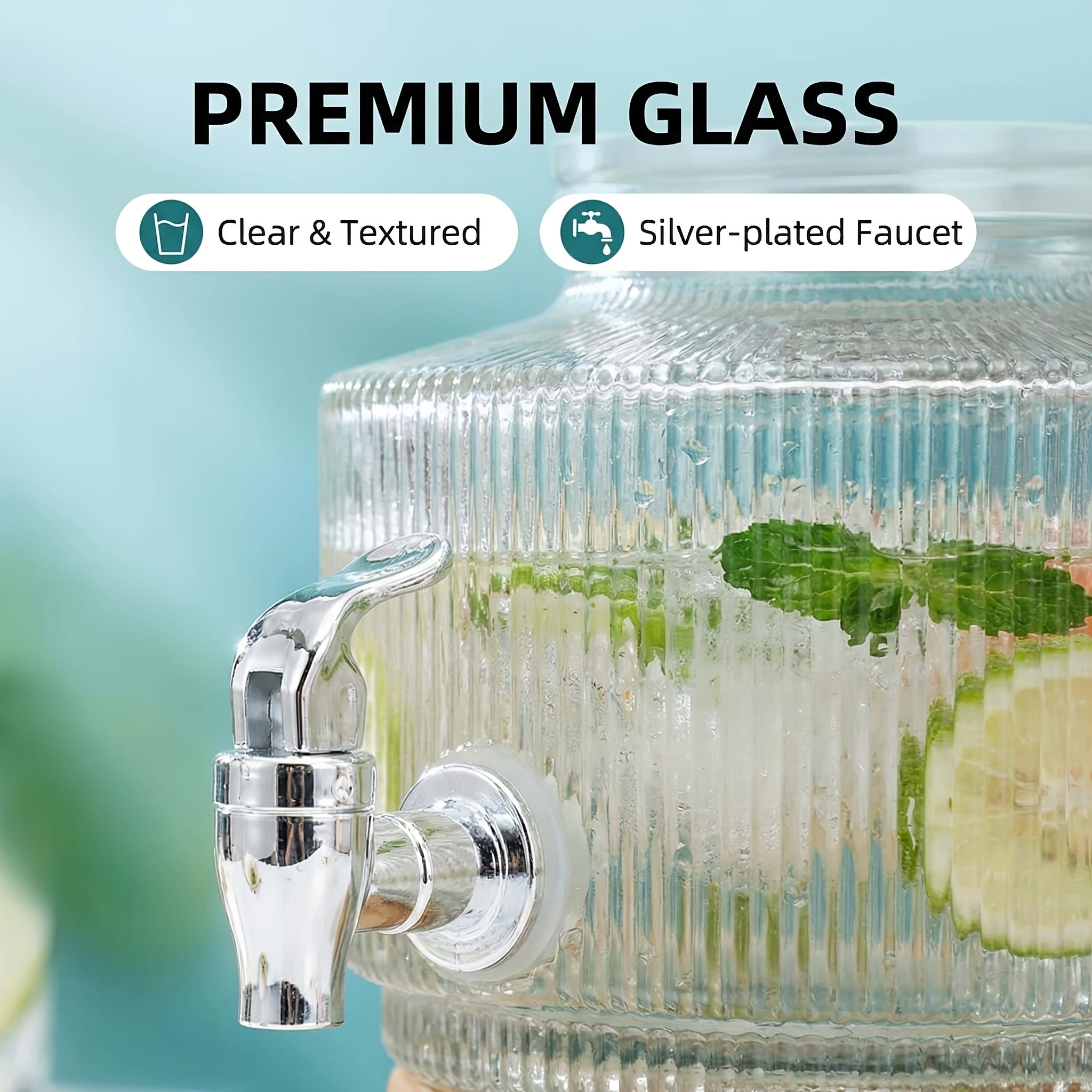 Borosilicate Glass Spout Drink Dispenser (2.5L)