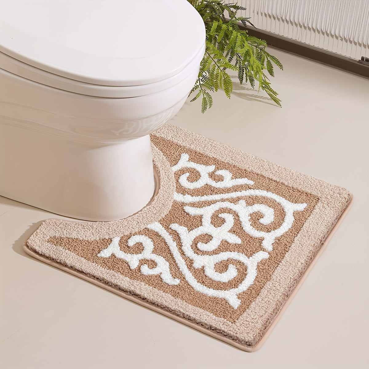 Extra-Soft Absorbent Polyester Bath Mat (Non-Slip TPR Backing)