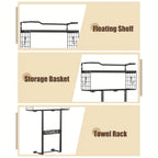 Space-Saving Carbon Steel Wall-Mounted Towel Rack