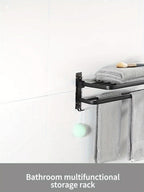 Wider & Thicker Hooks Wall-Mount Folding Towel Rack