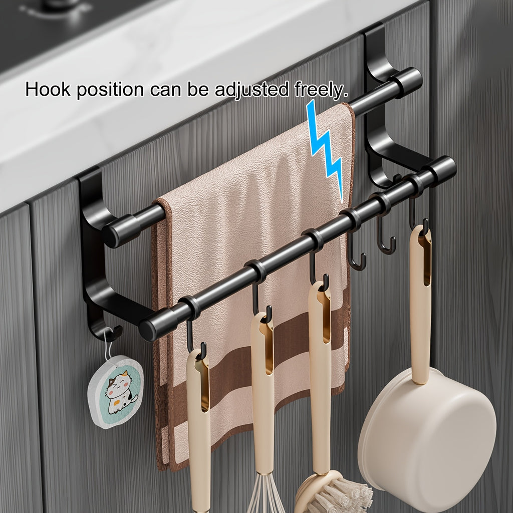 Over-Cabinet No-Drill Double-Bar Towel Rack