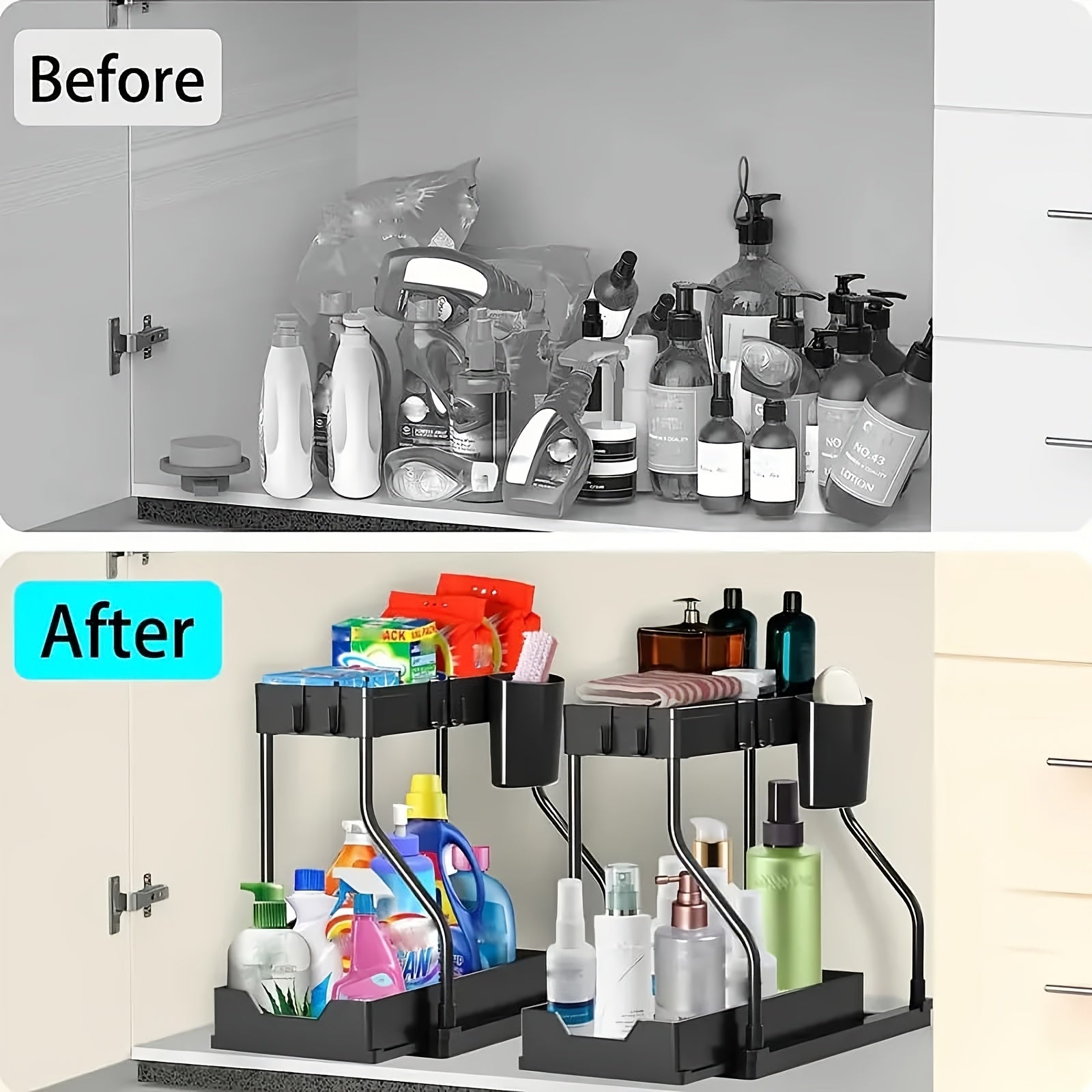 Durable Metal Pull-Out Under-Sink Organizer