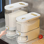 Large Capacity Airtight Rice Container (Measuring Cup & Time Markings)