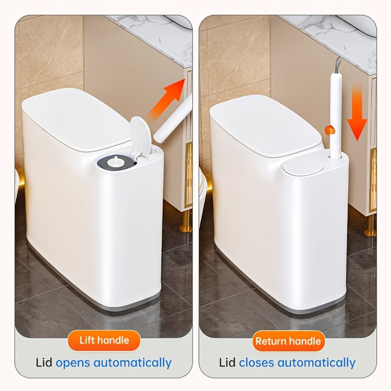 Space-Saving Pull-Out Trash Can & Toilet Brush Set (With Disposable Heads)