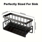 Heavy-Duty No-Drill Metal Sink Organizer (With Towel Rack)