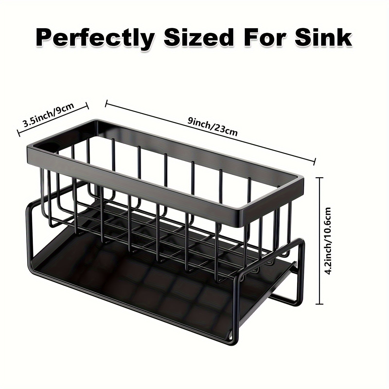 Heavy-Duty No-Drill Metal Sink Organizer (With Towel Rack)