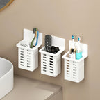 Wall-Mounted Space-Saving Toothbrush & Toothpaste Holder