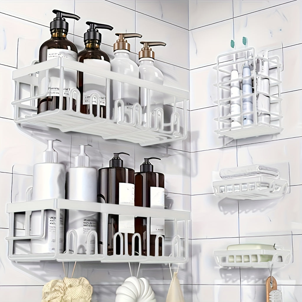 Rustproof 316 Stainless Steel No-Drill Shower Caddy (Set of 5)